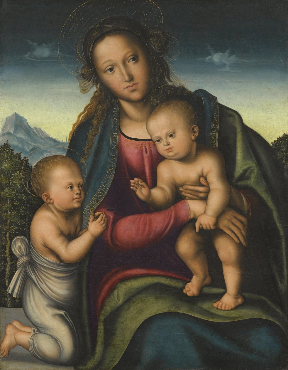 Madonna ja Jeesus-lapsi sekä Johannes-pyhimys tekijältä Lucas Cranach the Elder