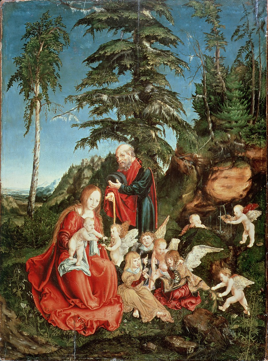 Lepää lennossa Egyptiin, 1504 tekijältä Lucas Cranach the Elder
