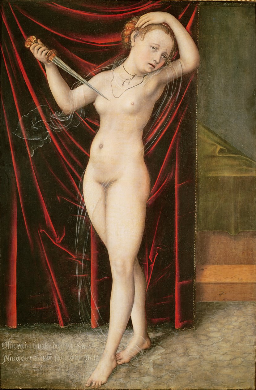 Lucretian kuolema, noin 1524 tekijältä Lucas Cranach the Elder