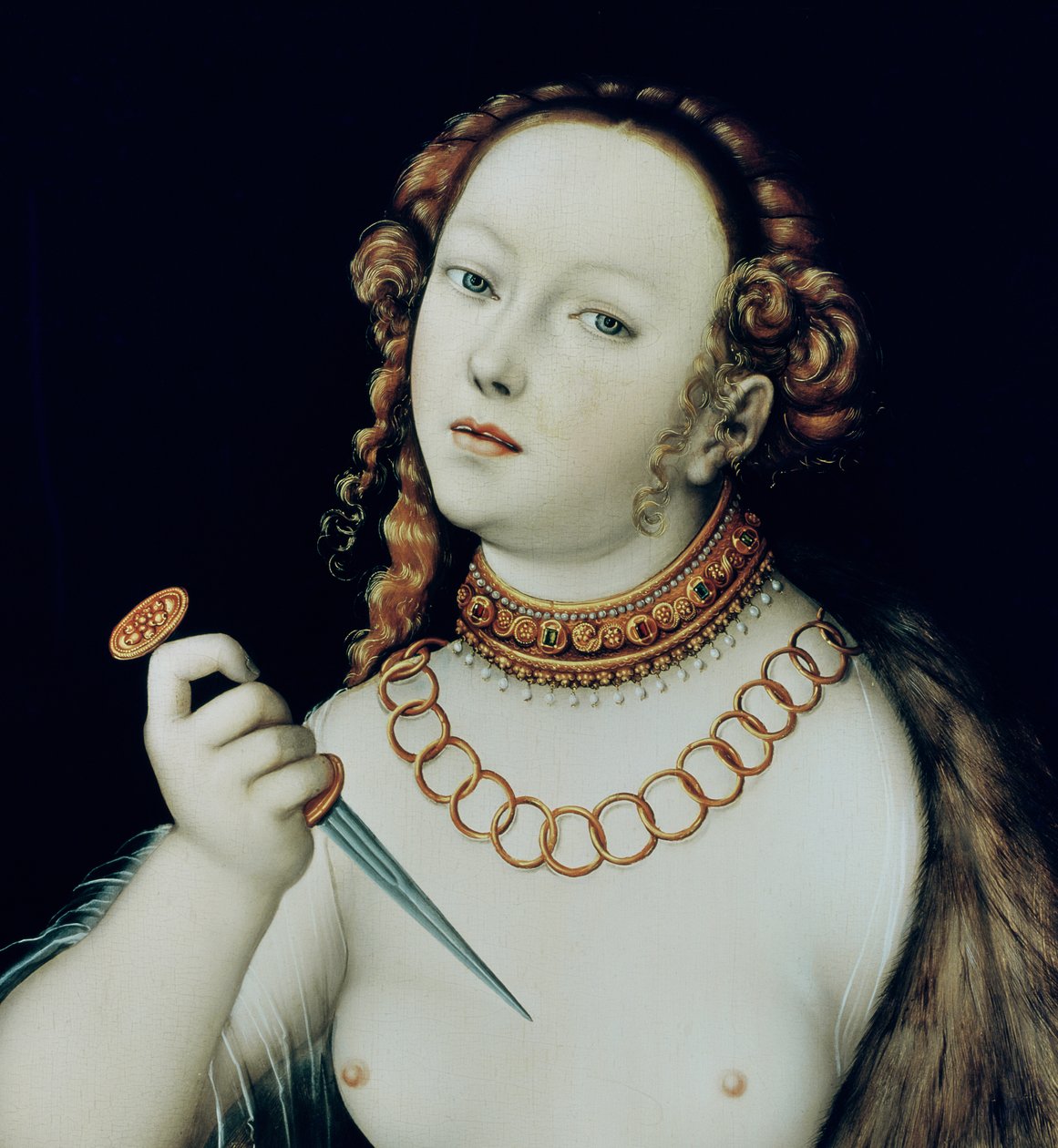 Lucretian itsemurha, 1538 (yksityiskohta 180495) tekijältä Lucas Cranach the Elder