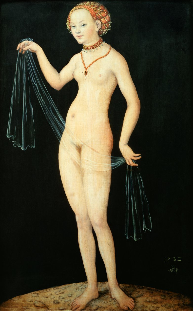 Venus, 1532 (öljy ja tempera punapyökillä) tekijältä Lucas Cranach the Elder