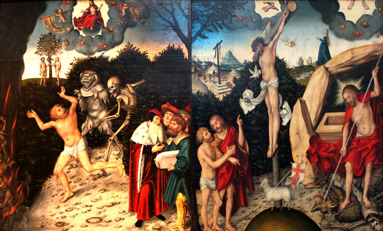 Lain ja armon allegoria tekijältä Lucas Cranach the Elder