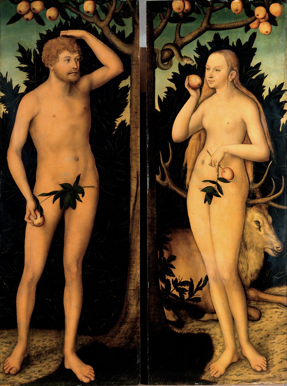 Aatami ja Eeva tekijältä Lucas Cranach the Younger