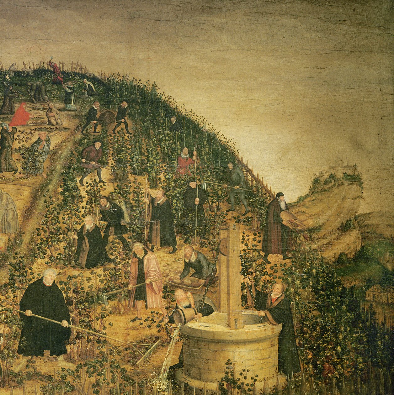 The Vineyard of the Lord, 1569 (yksityiskohta numerosta 330498) tekijältä Lucas Cranach the Younger
