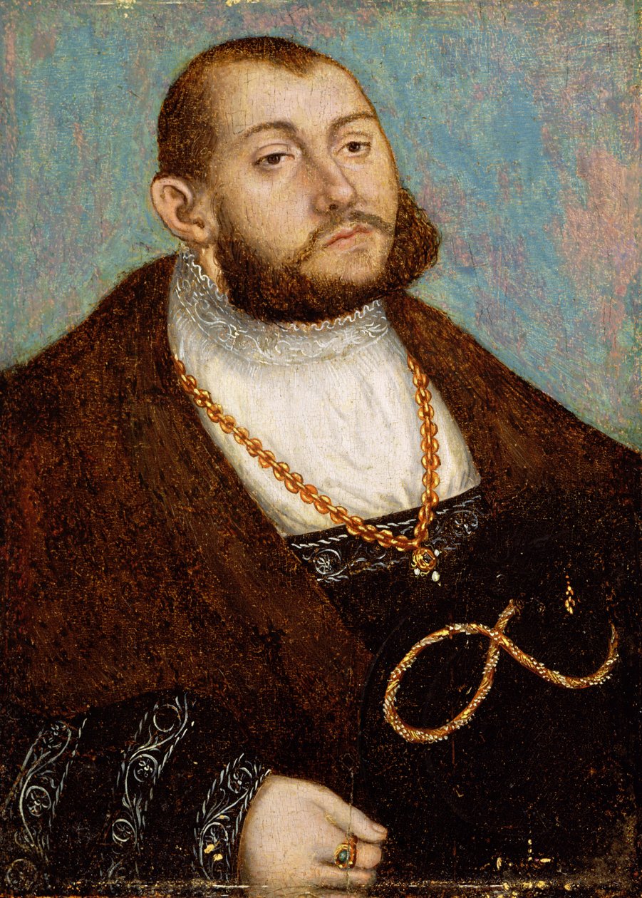 Muotokuva Saksin vaaliruhtinas Johann Friedrich Suurmielisestä (1503-53), noin 1530. tekijältä Lucas Cranach the Elder