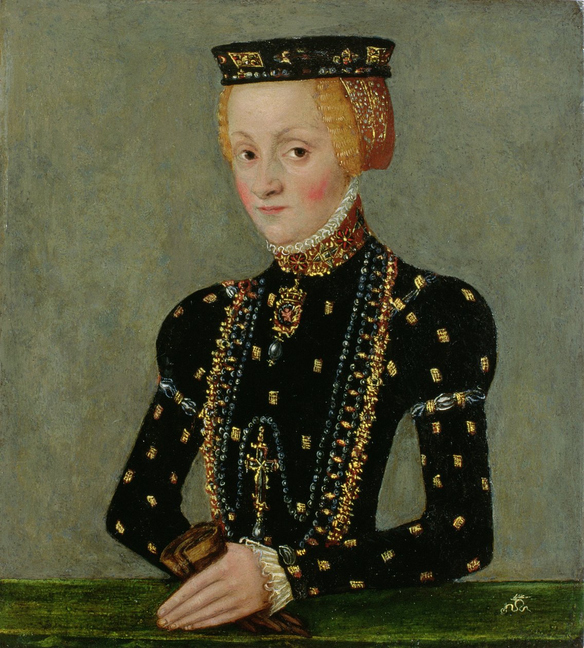 Puolan Katarzyna Jagiellonka, noin 1553-56 (öljy kuparille). tekijältä Lucas Cranach the Younger