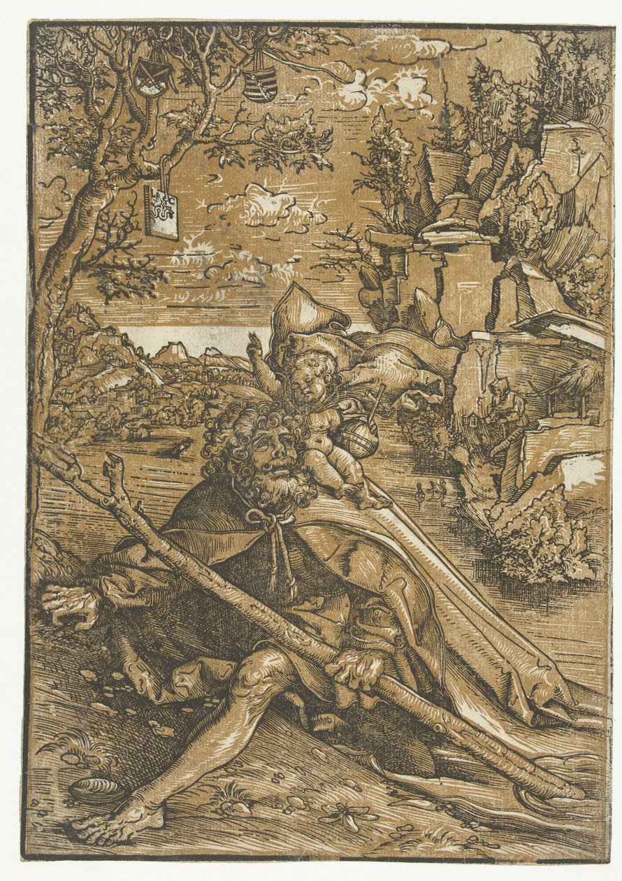 Pyhä Christopher Kristus-lapsen kanssa tekijältä Lucas Cranach