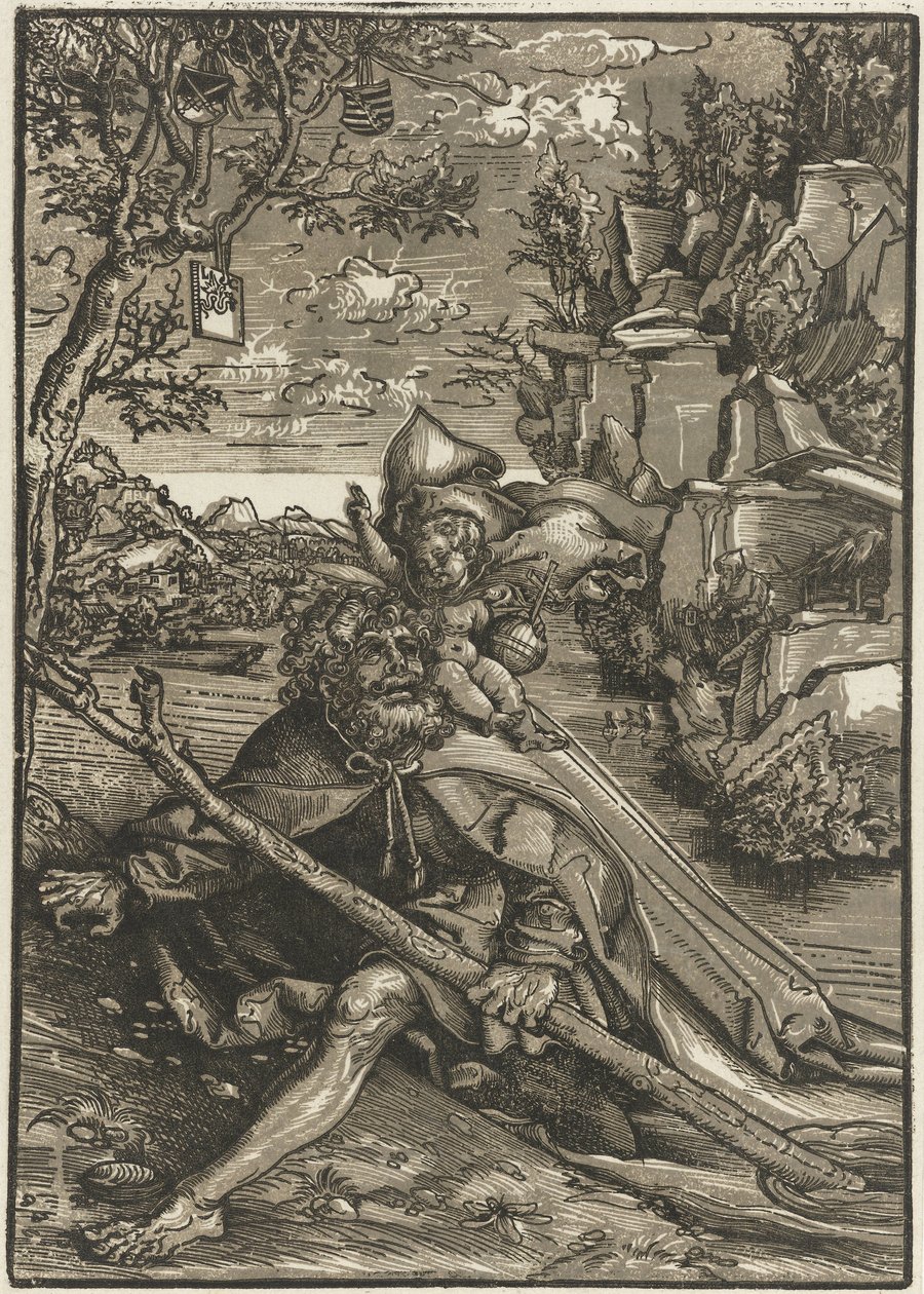 Pyhä Kristofer Kristus-lapsen kanssa tekijältä Lucas Cranach
