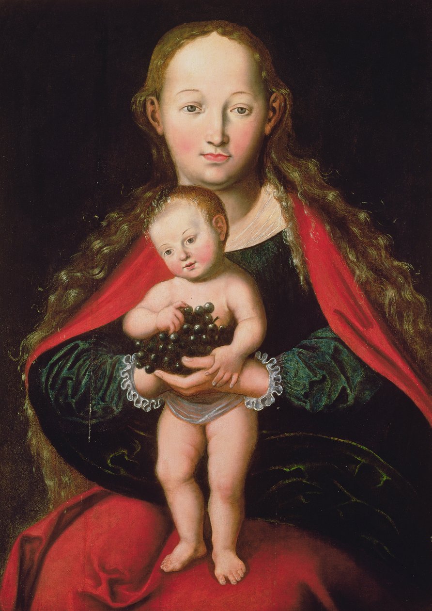 Neitsyt ja lapsi, tekijältä Lucas Cranach