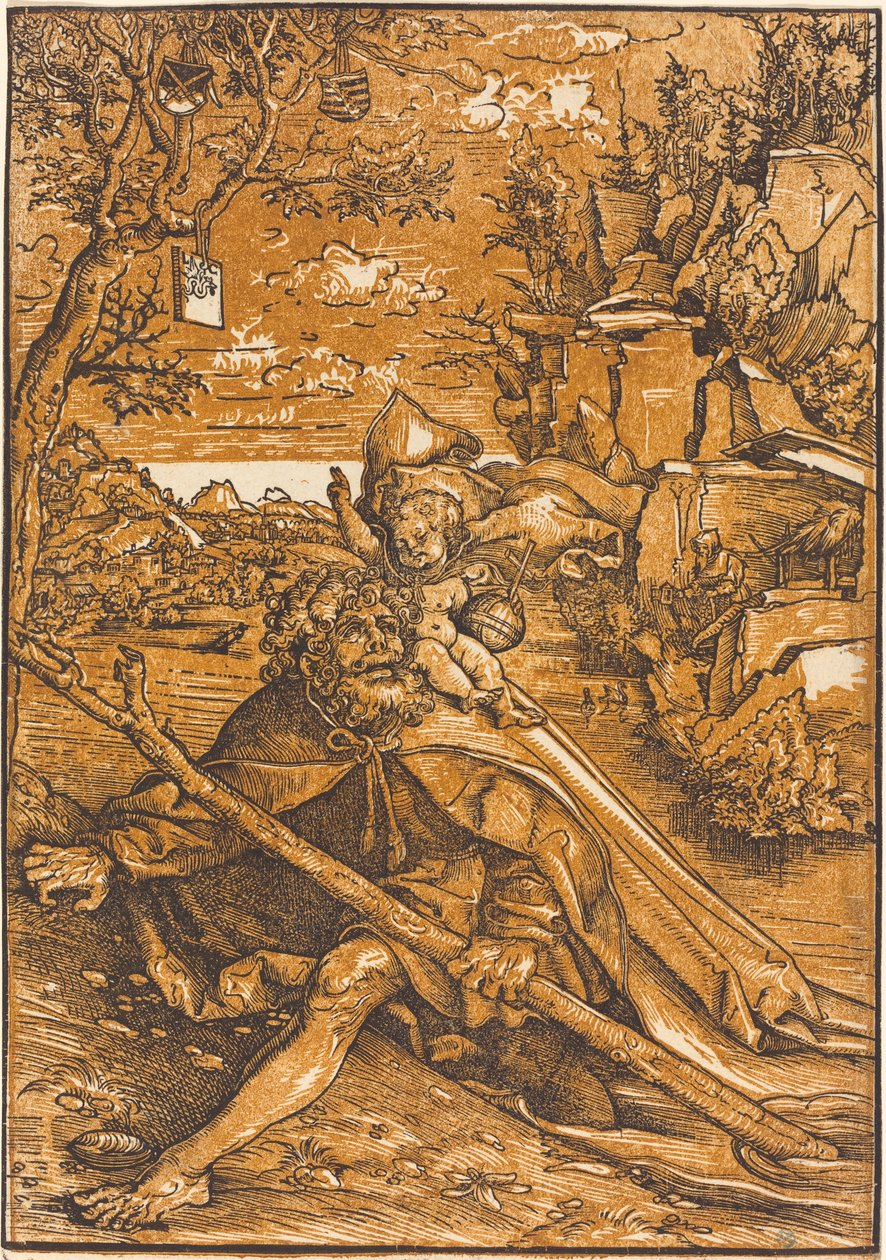 Pyhä Christopher tekijältä Lucas Cranach the Elder