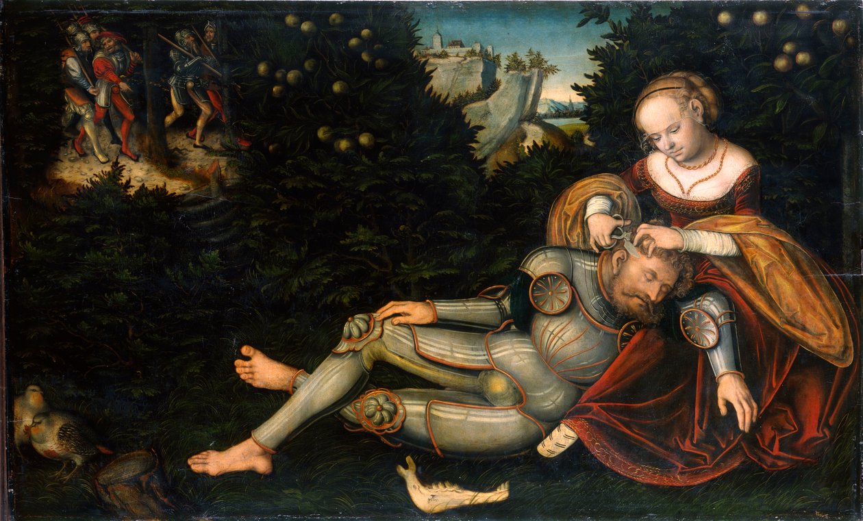 Simson ja Delila tekijältä Lucas Cranach the Younger