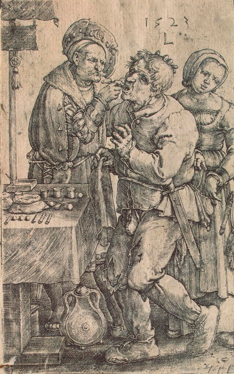 Hammaslääkäri, 1523. tekijältä Lucas Leyden van