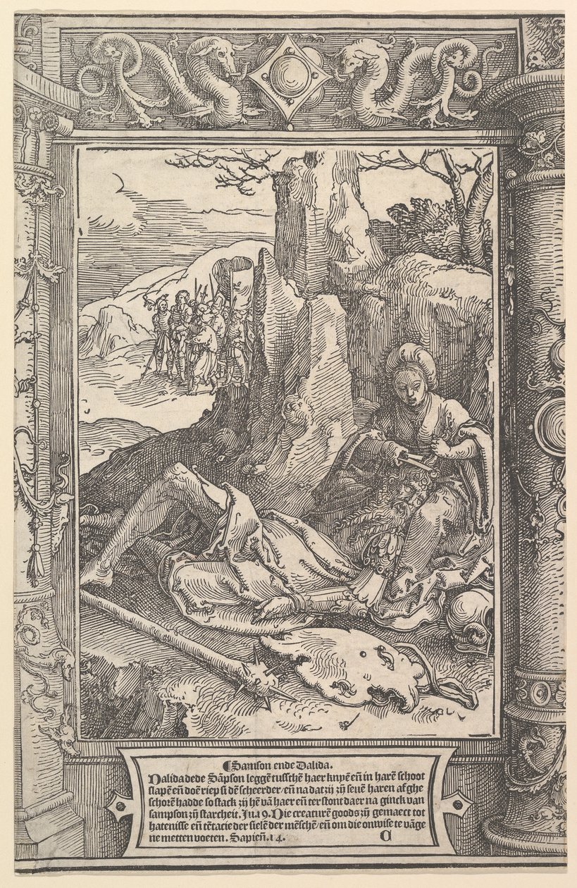 Simson ja Delilah, n. 1517. tekijältä Lucas van Leyden