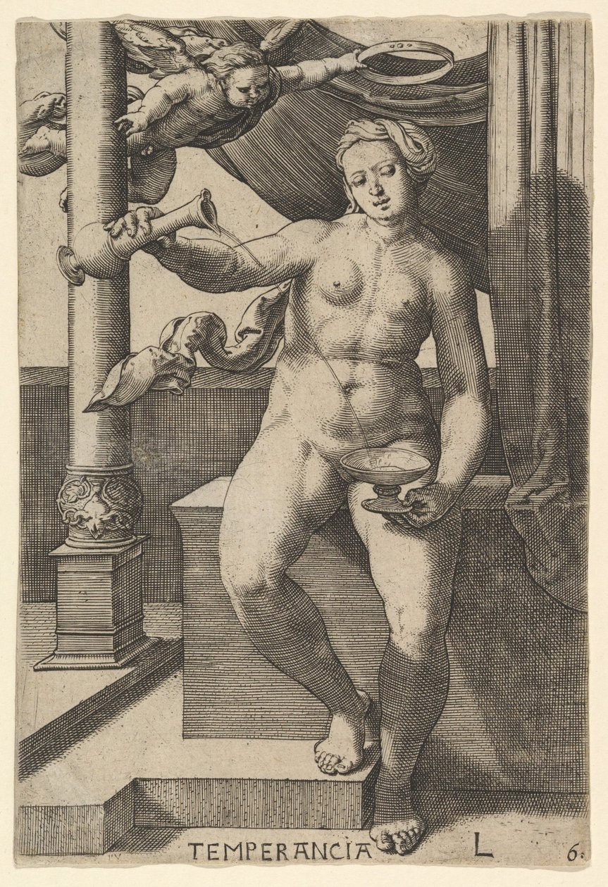 Temperance Temperancia, 1530. tekijältä Lucas van Leyden