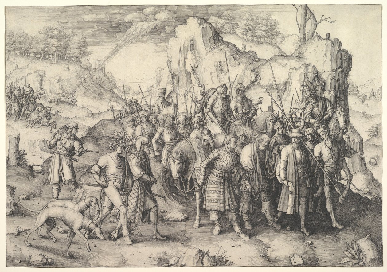 Pyhän Paavalin kääntymys, 1509. tekijältä Lucas van Leyden