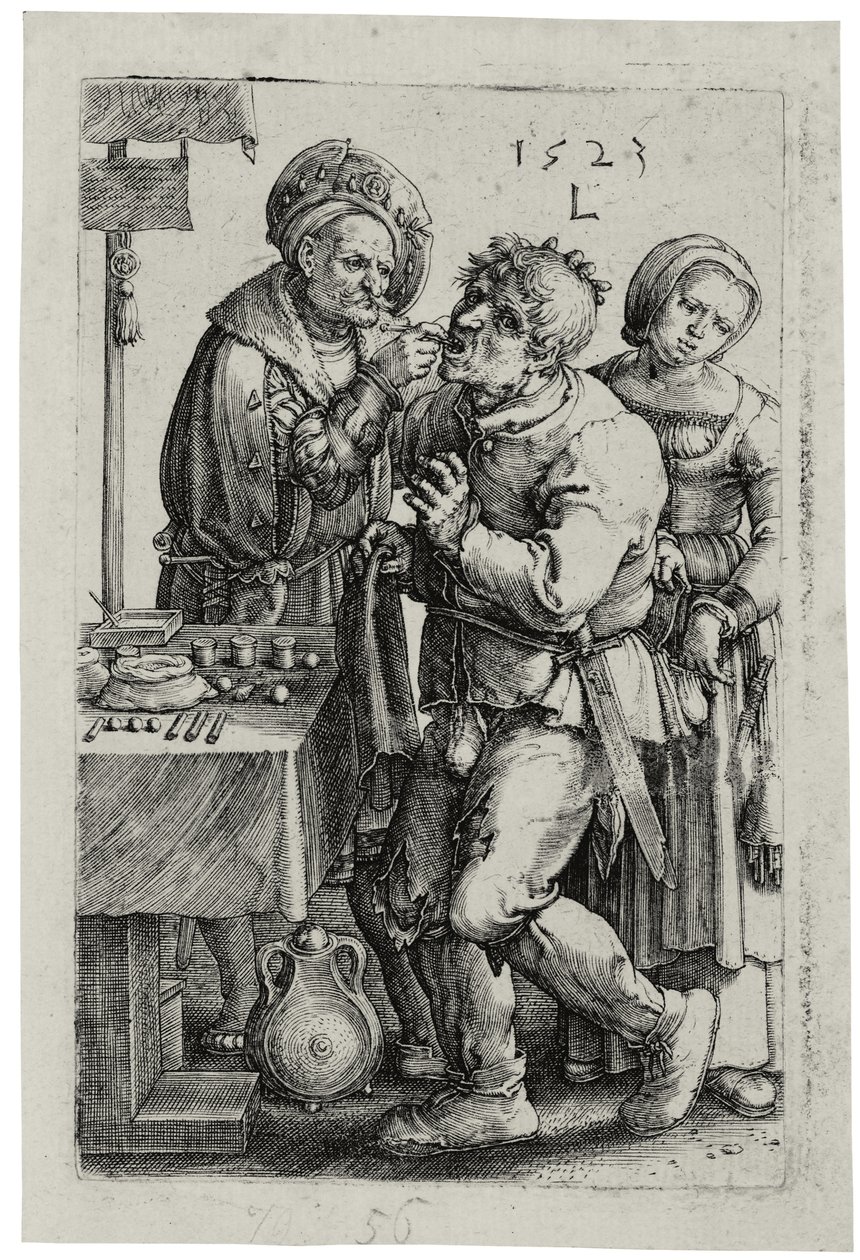 Hammaslääkäri, 1523 tekijältä Lucas van Leyden