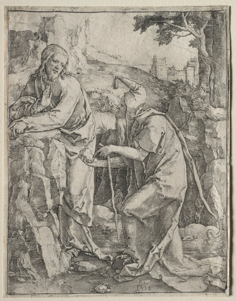 Kristuksen kiusaus, 1518. tekijältä Lucas van Leyden