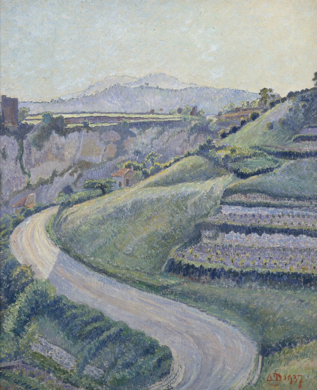 Uusi tie, Cotignac, 1937 tekijältä Lucien Pissarro