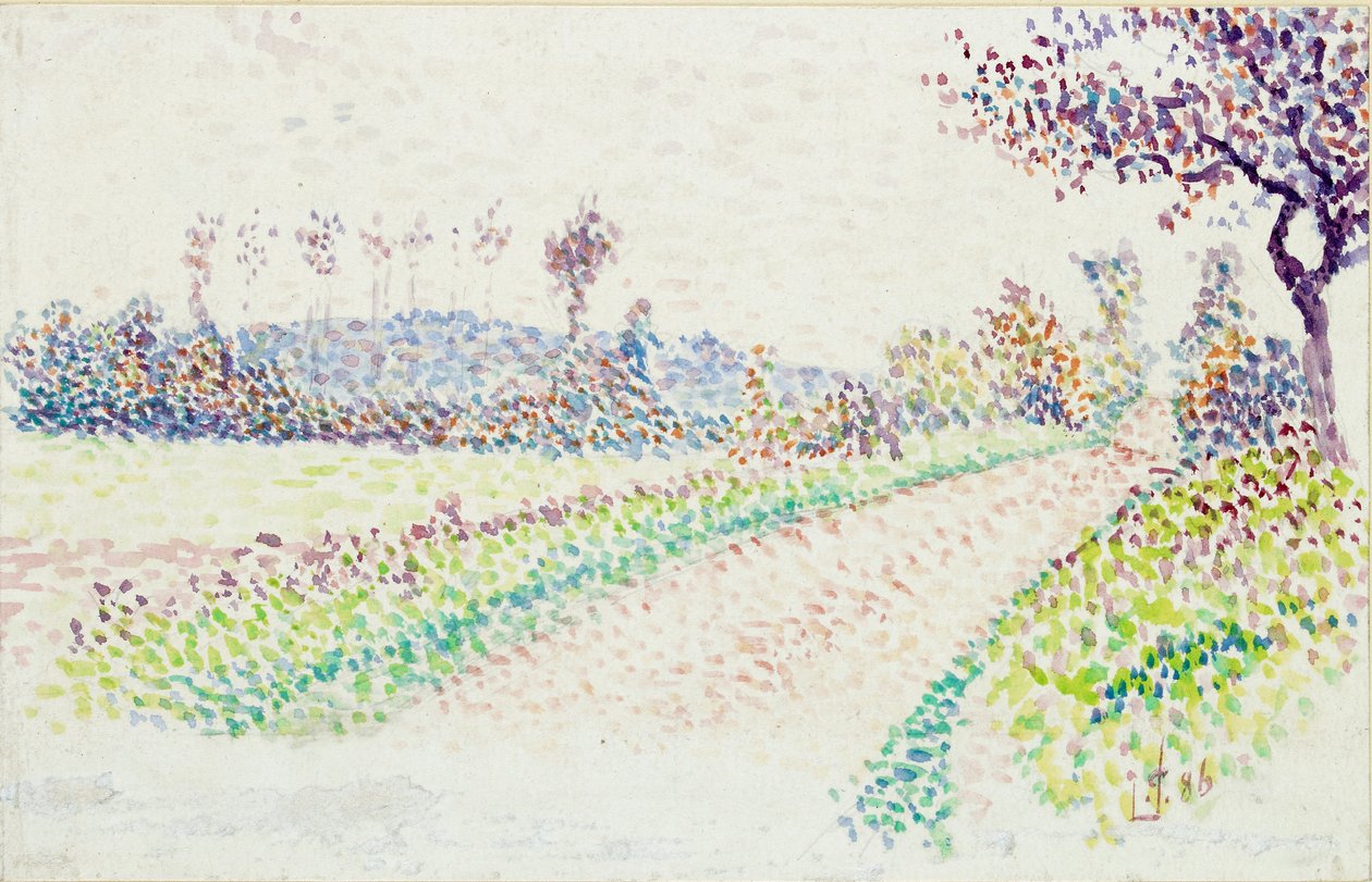 Road lähellä Eragny, 1886 tekijältä Lucien Pissarro