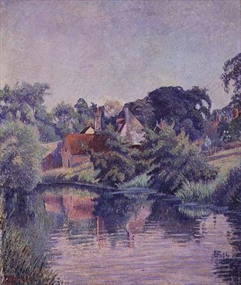 The Stour, Stratford St. Mary tekijältä Lucien Pissarro