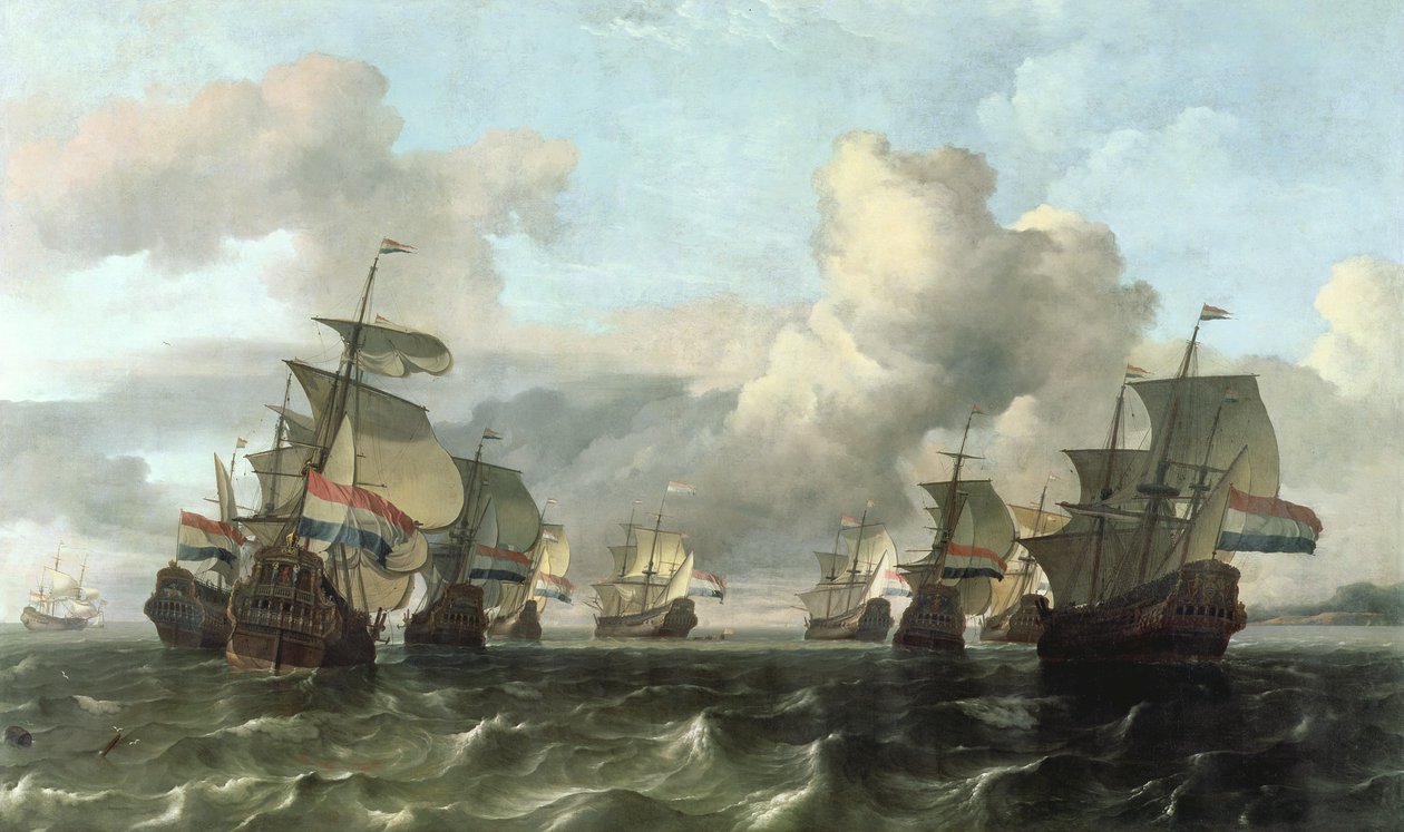Intia-yhtiön hollantilainen laivasto, 1675 tekijältä Ludolf Backhuysen