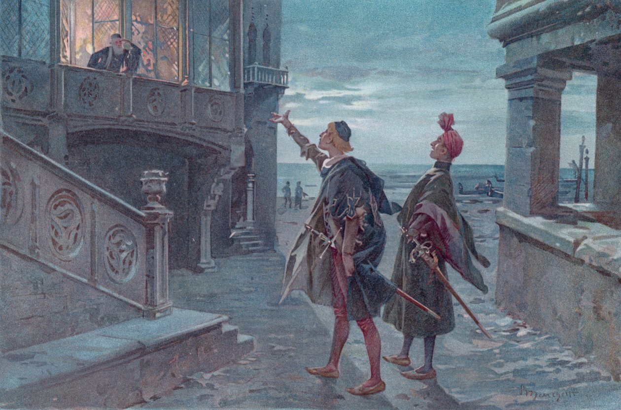 Kuvitus Shakespearen Othellolle (chromolitho) tekijältä Ludovico Marchetti