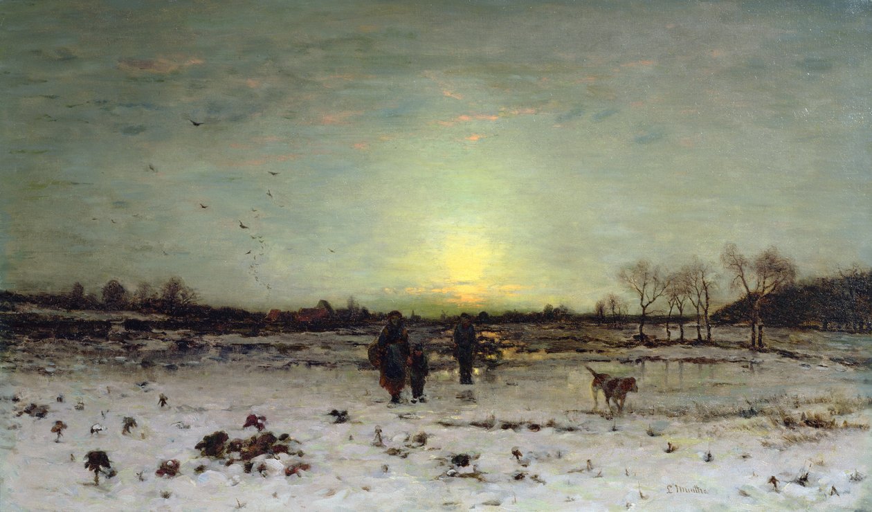 Talvimaisema auringonlaskun aikaan tekijältä Ludwig Munthe