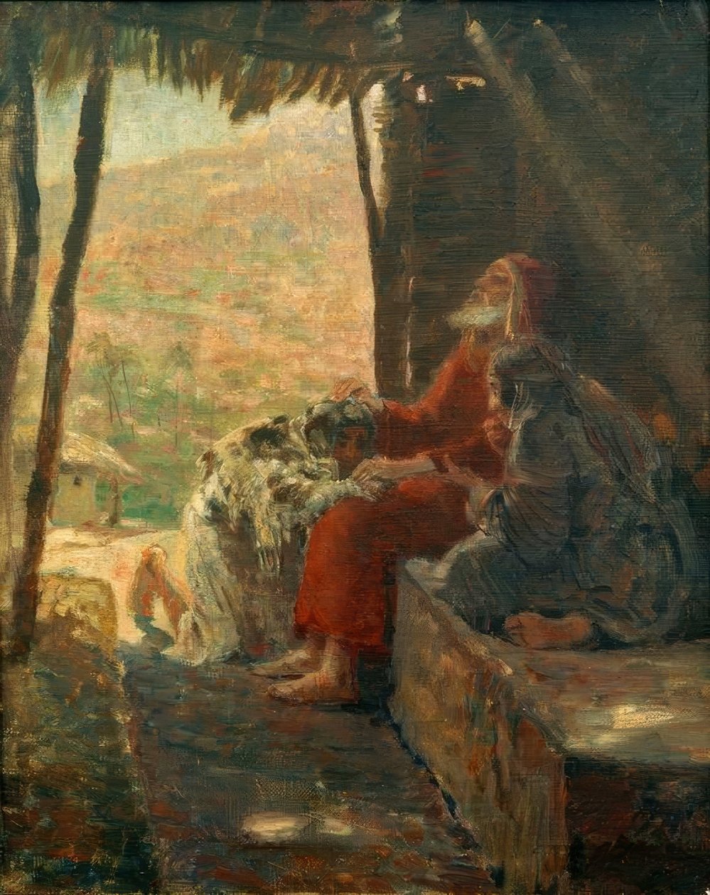 Isaak segnet Jakob tekijältä Ludwig von Hofmann