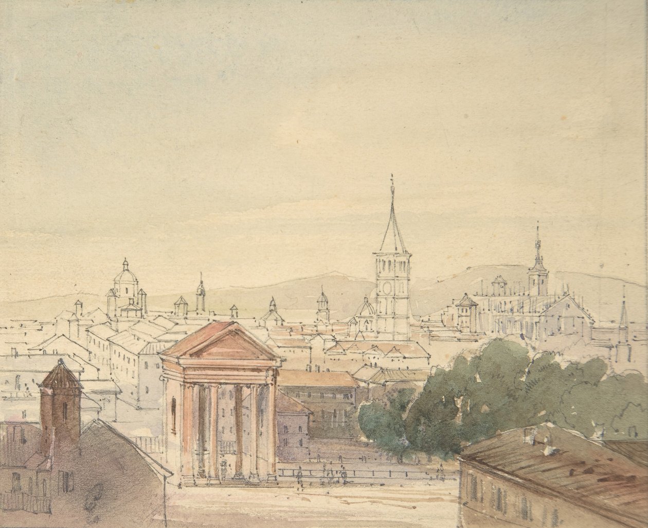 Näkymä Milanoon, 1820-84. tekijältä Ludwig Richter