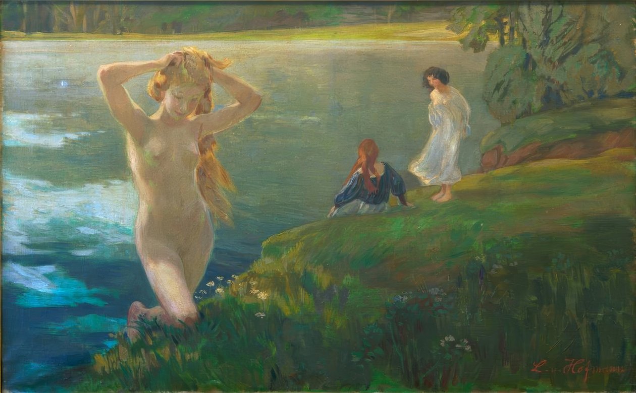Badende Mädchen tekijältä Ludwig von Hofmann