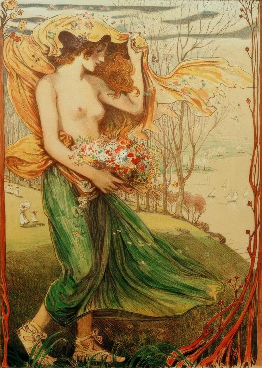 Flora (Verlobungsbild) tekijältä Ludwig von Hofmann