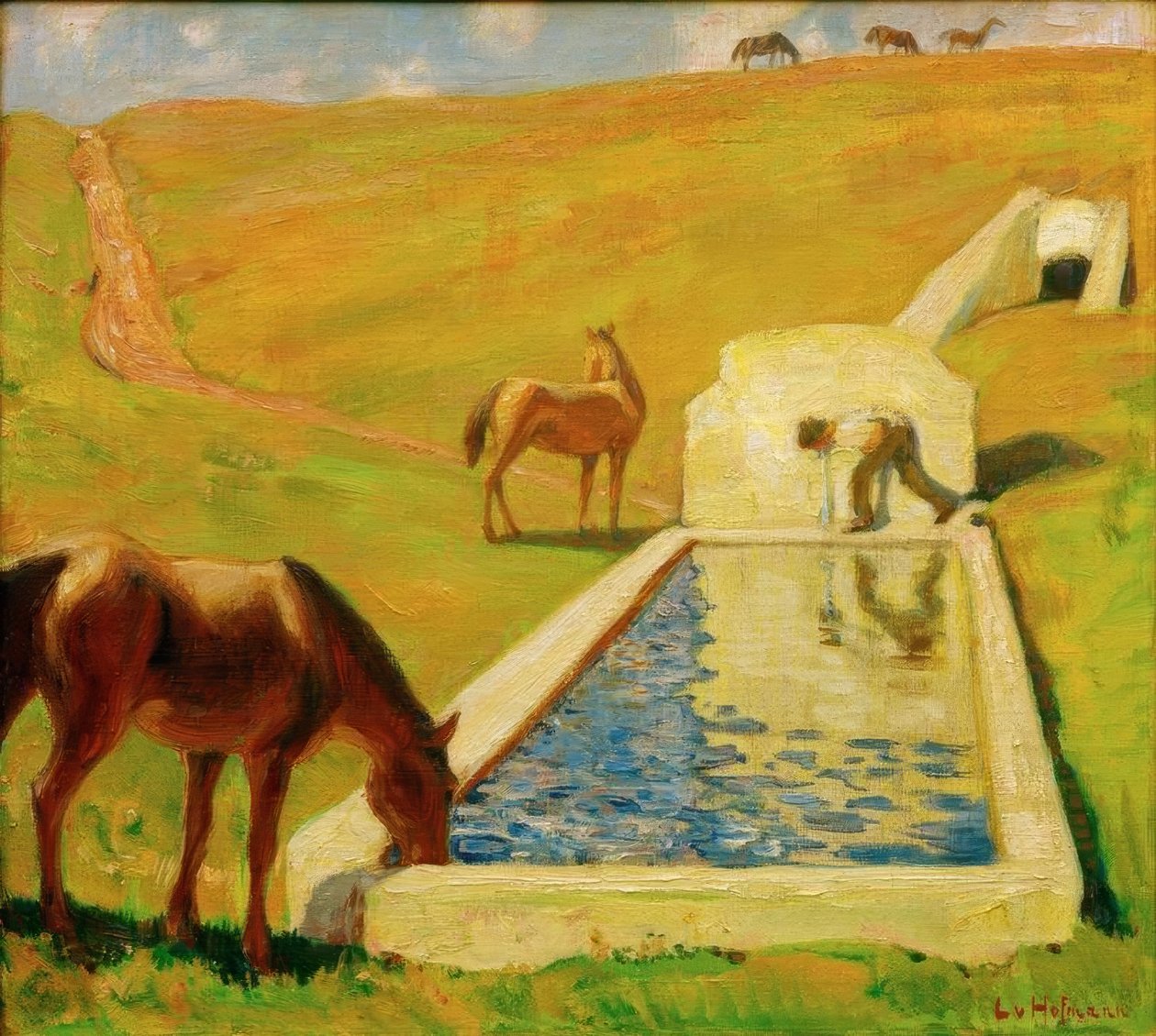 Tränke in der römischen Campagna tekijältä Ludwig von Hofmann