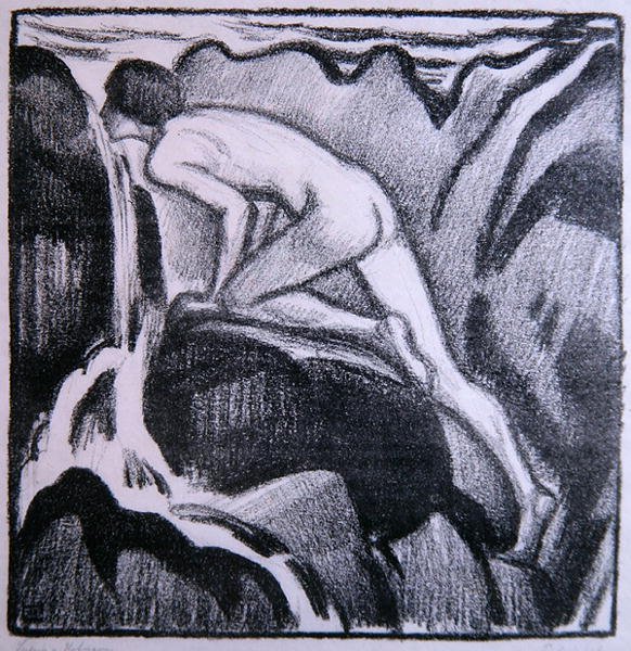 Well Drink (litho) tekijältä Ludwig von Hofmann