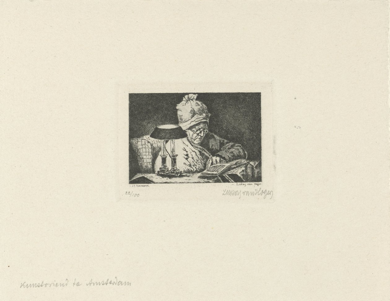 lukeva mies tekijältä Lukas van Hoger (signed by artist)