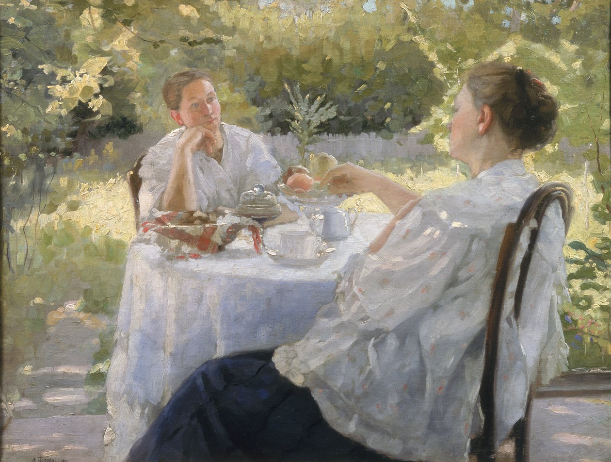 Puutarhassa, 1911 tekijältä Lukjan Vasilievich Popov