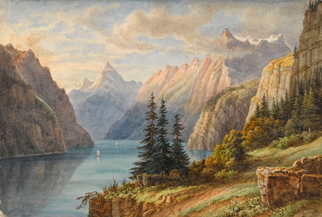 Vue du Rutli (akvarelli) tekijältä M. Nicolas Karth