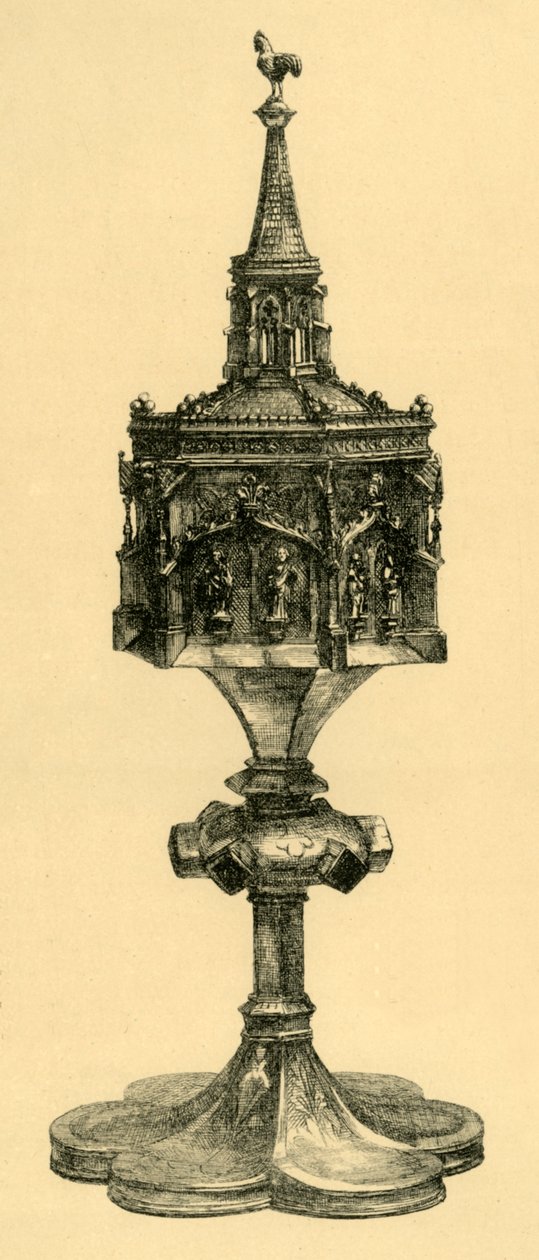 Kuparinen kullattu pyx, 1400-luvun puoliväli, 1881. tekijältä M Sullivan