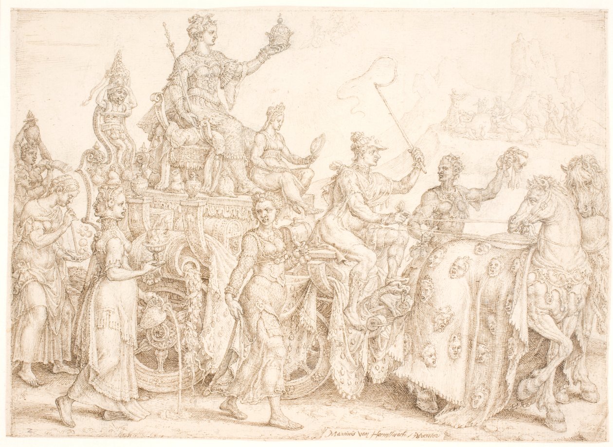 Voitonvaunut Rikkaus (varakas) tekijältä Maarten van Heemskerck