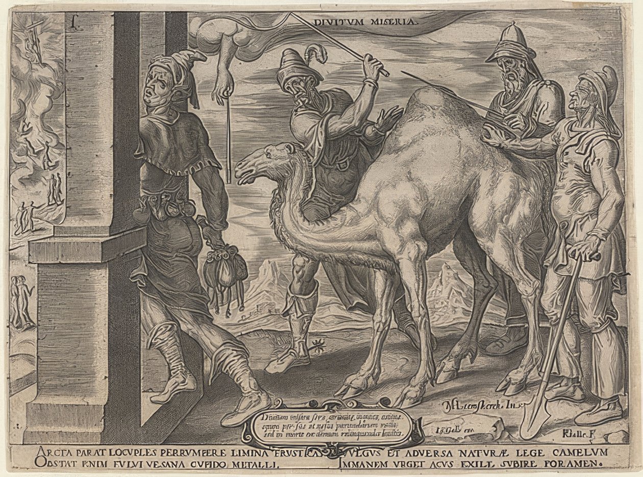 Rikas mies ja köyhä Lasarus. 1563 tekijältä Maerten van Heemskerck