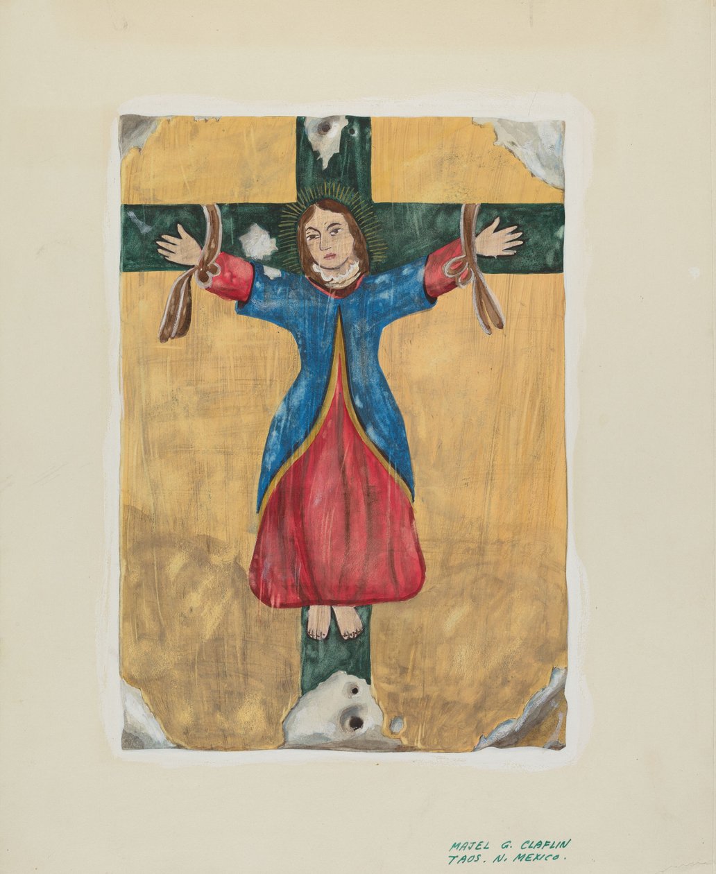 Pyhän Liberatan maalaus, n. 1939. tekijältä Majel G. Claflin