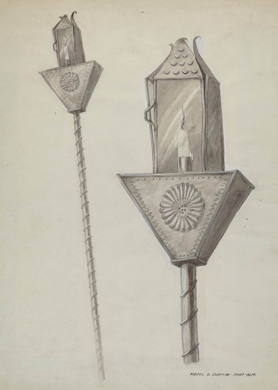 Penitente Processional Lantern, n. 1937. tekijältä Majel G. Claflin