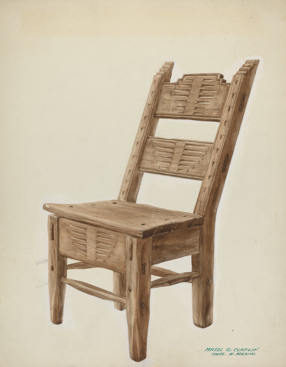 Puinen tuoli, c. 1939. tekijältä Majel G. Claflin