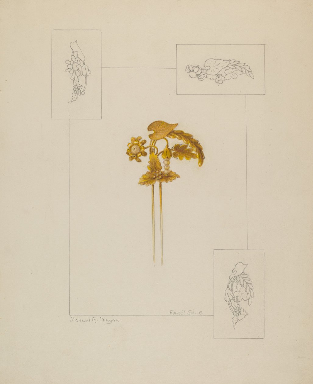 Hiusneula, c. 1937. tekijältä Manuel G. Runyan