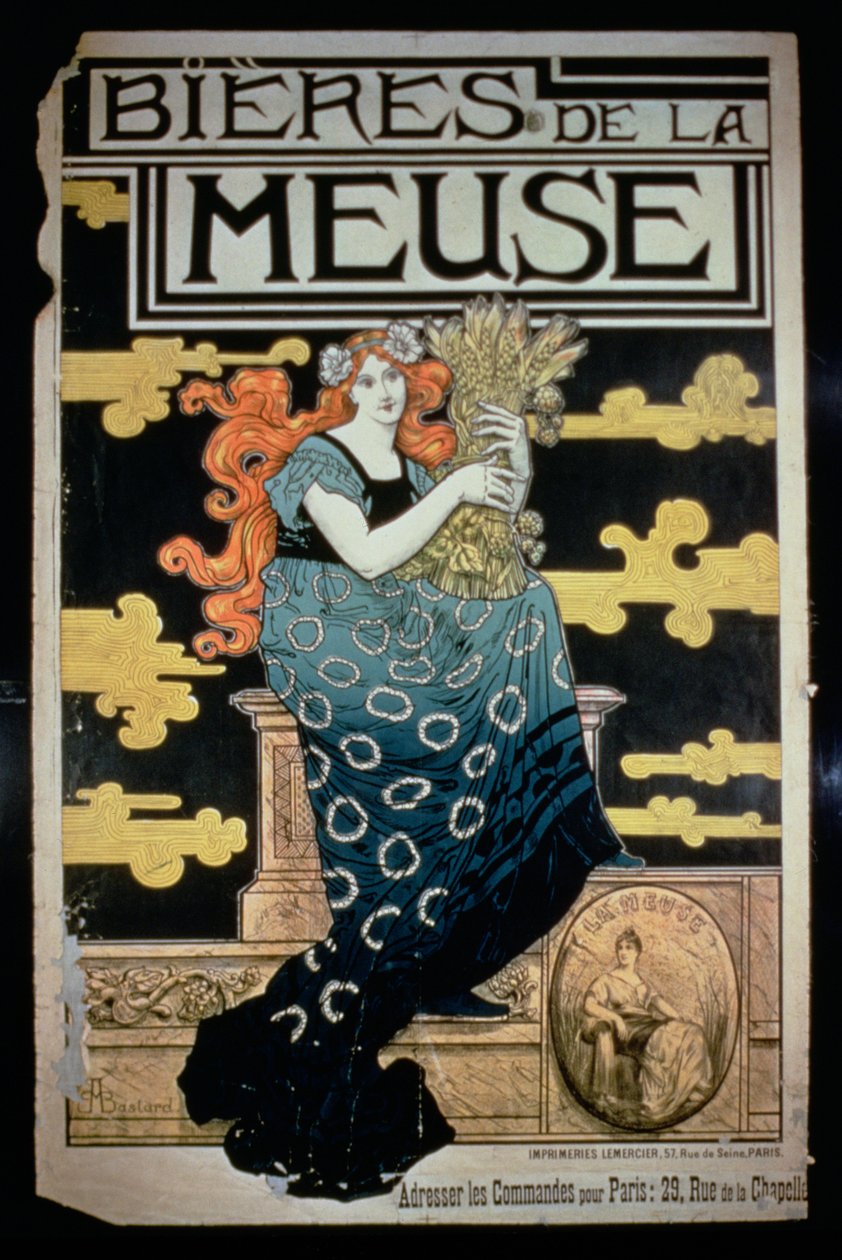 La Meuse Beersin mainosjuliste tekijältä Marc Auguste Bastard