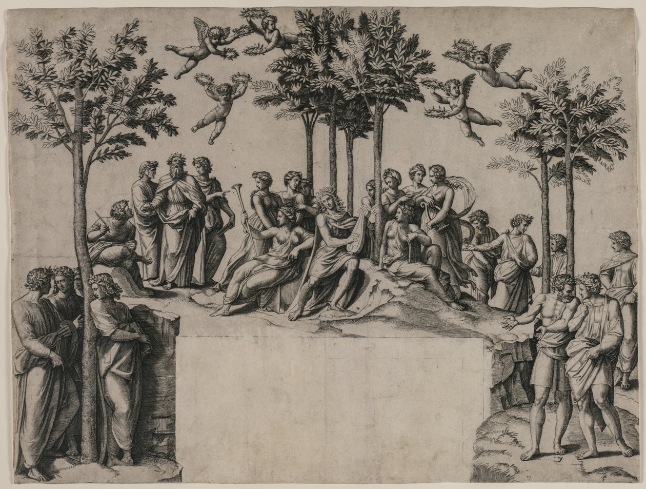 Apollo Parnassuksella tekijältä Marcantonio Raimondi