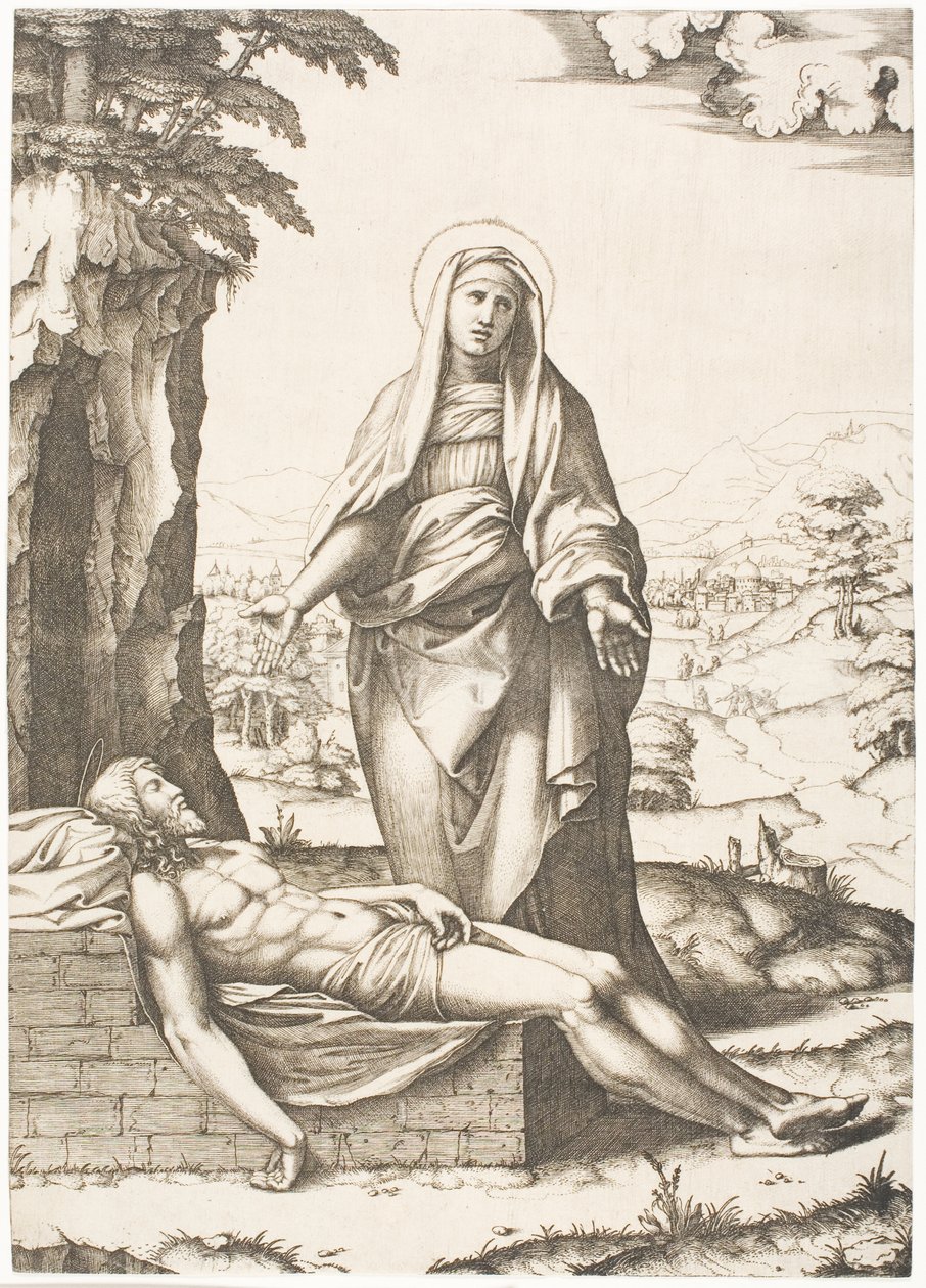 Pieta tekijältä Marcantonio Raimondi