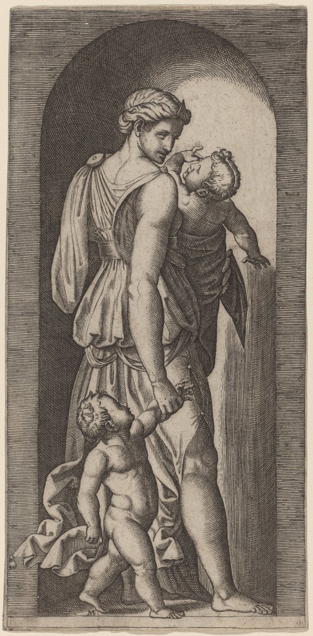 Hyväntekeväisyys tekijältä Marcantonio Raimondi after Raphael