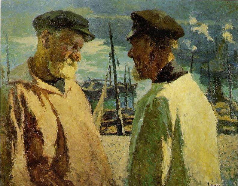 Pecheurs dans le port de Honfleur tekijältä Marcel Couchaux