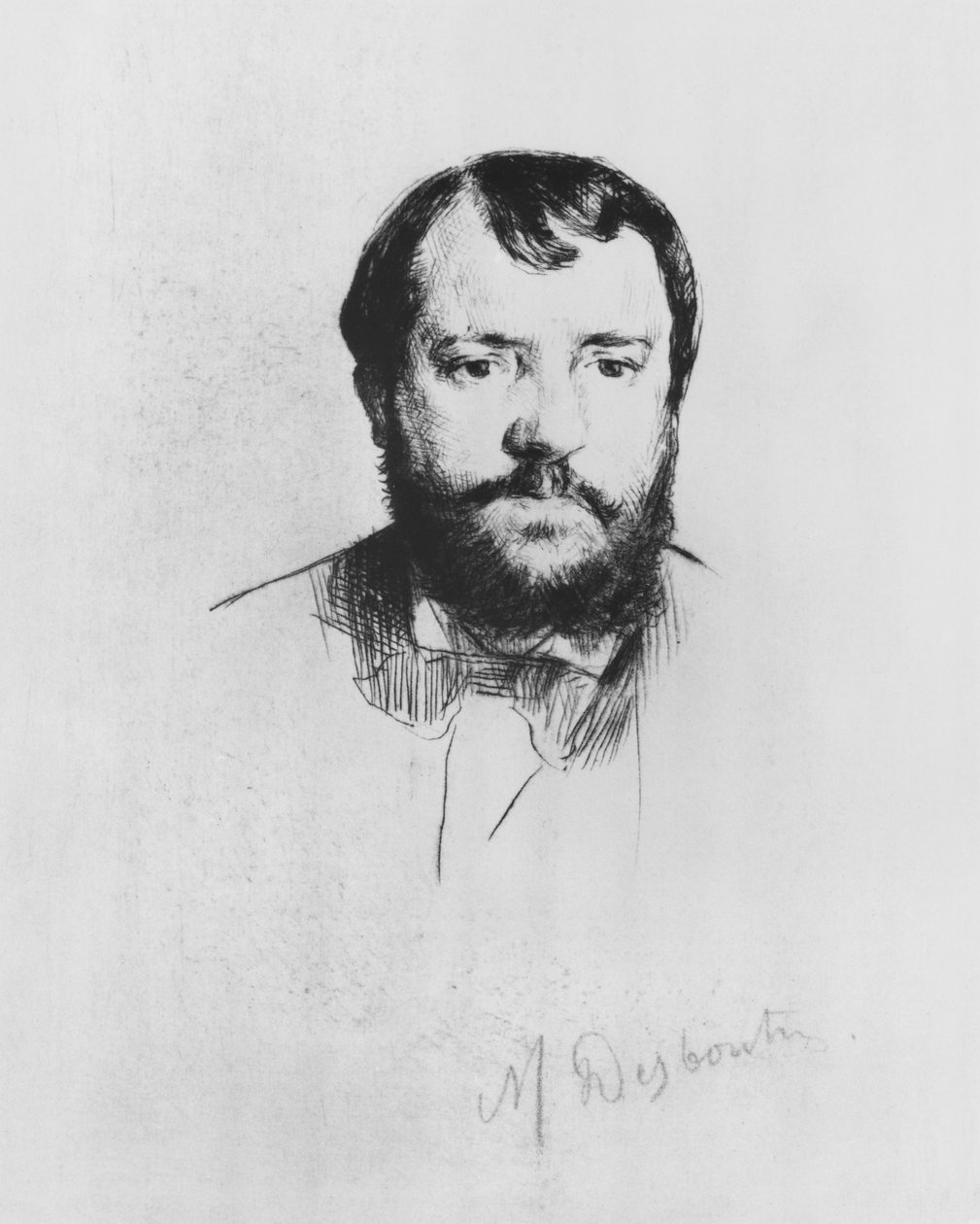 Ernest Hoschede, 1875 (etsaus kuivakärkällä) tekijältä Marcellin Gilbert Desboutin