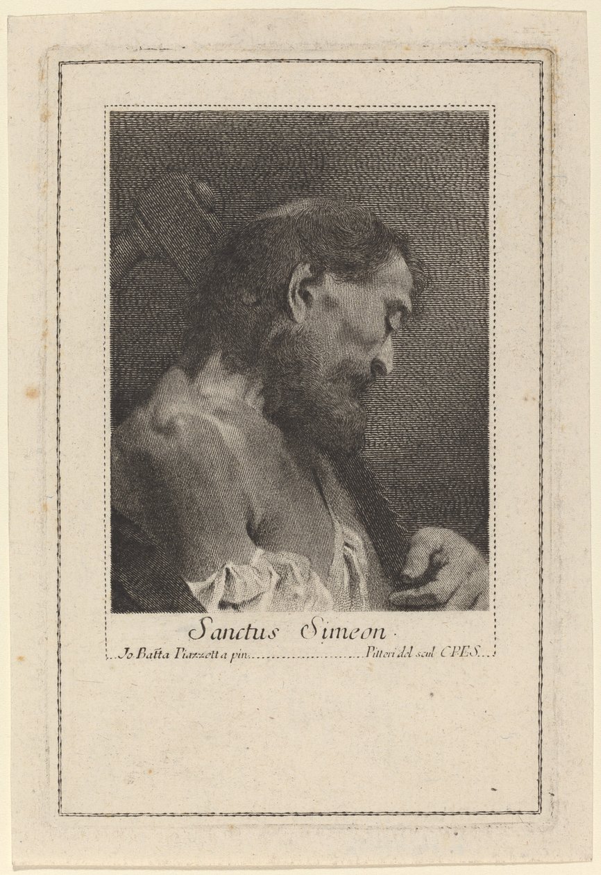 Pyhä Simeon tekijältä Marco Alvise Pitteri after Giovanni Battista Piazzetta